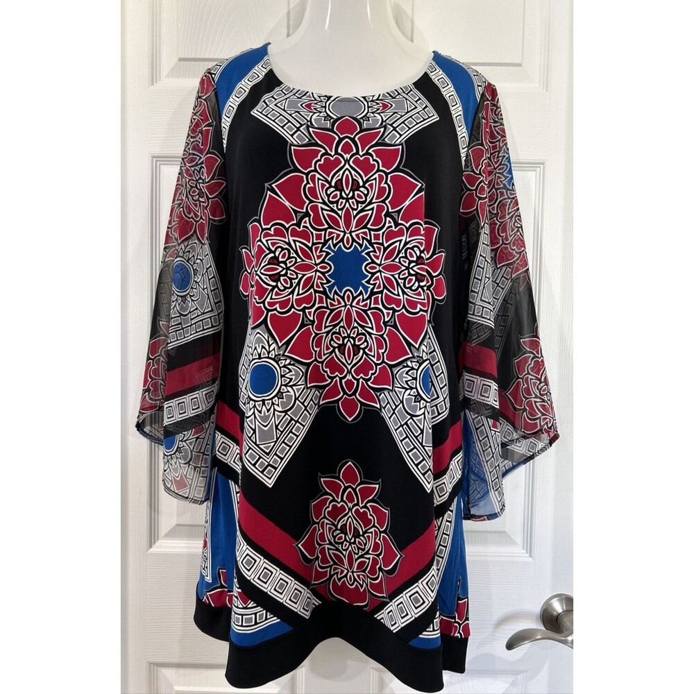 Style & Co Stretch Knit Career Professional Wear Tunic Blouse Top Women's XL